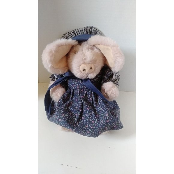 Boyd's Bears Prime rose Pig 1985-96 w/Bear wear Plush Toy 10" - Picture 3 of 10